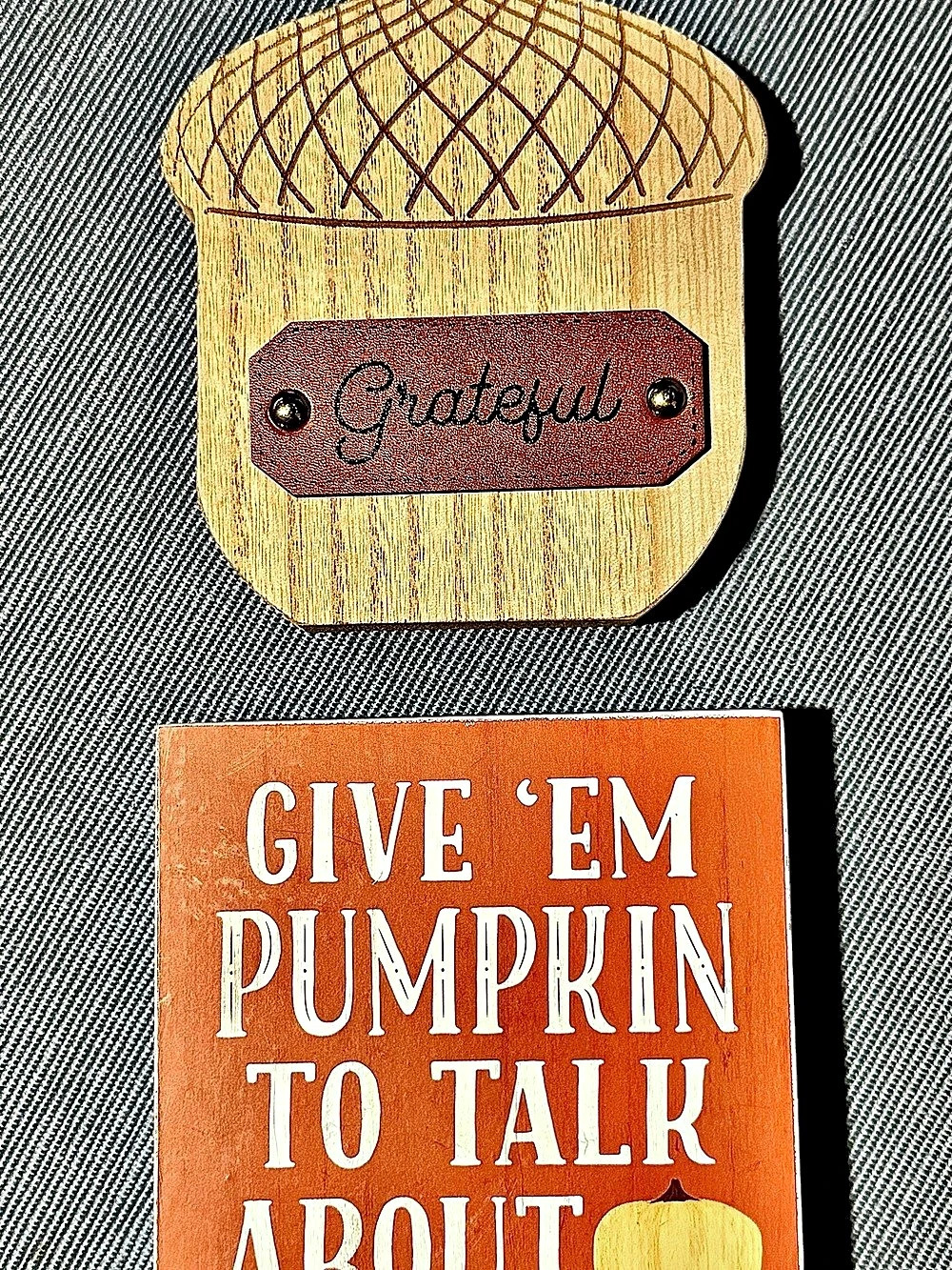 Fall Pumpkin Acorn Decor Set Brown & Orange Like New